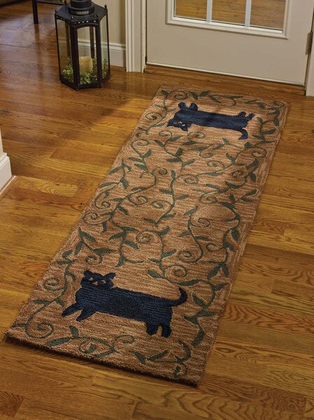 Cat Hooked Rug Runner - 24" x 72" | Park Designs